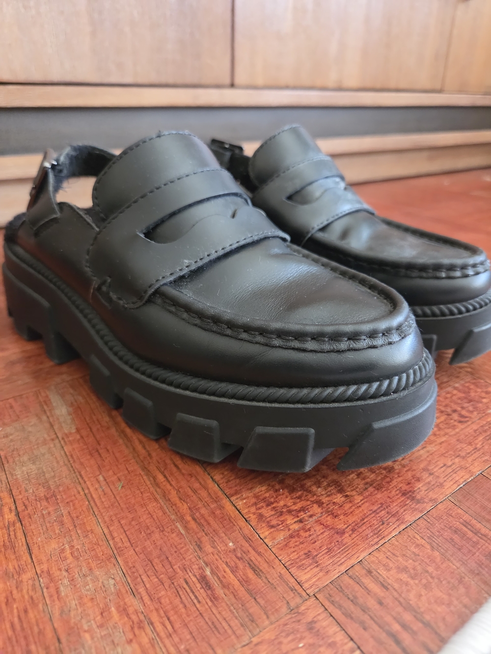 Kelsi Dagger Brooklyn Bowery Black Lug Sole Loafers